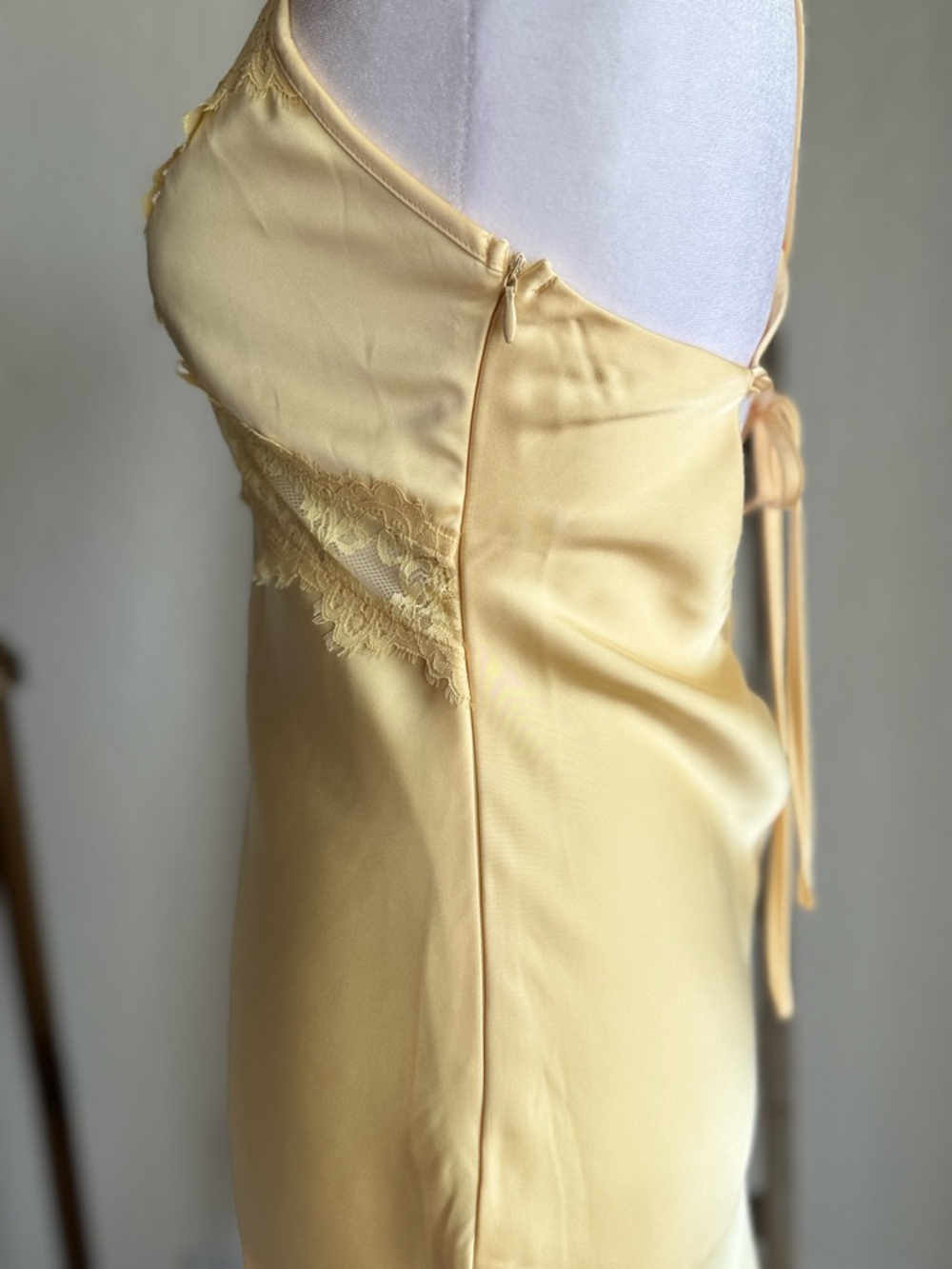 Princess Polly Buttercream Yellow Lace-Trim Slip Dress - Picture 3 of 6